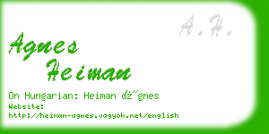 agnes heiman business card